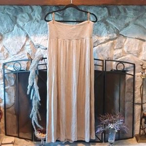 Grey Strapless Maxi Dress